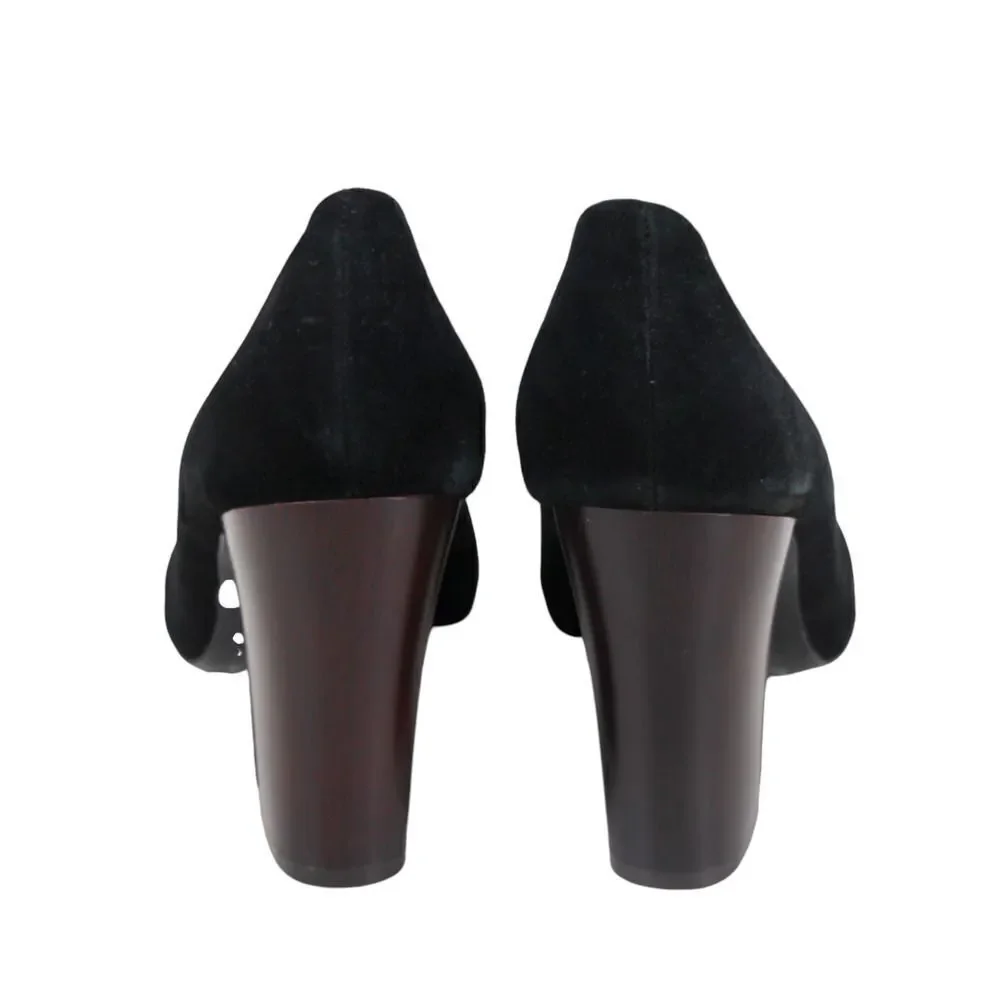 Missoni BLACK GENUINE LEATHER SUEDE HIGH HEEL ROUND TOE CLASSIC PUMP SHOES Sz 9